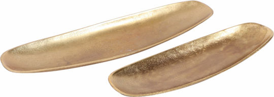 Oval Metallic Decorative Platters Set Fini Gold 54x15x5cm 4pcs