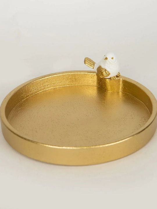 Dekorative Platte Hölzernes Gold 1Stück 22.4x21.3x6.7cm Dekorative Platte Hölzernes Gold 1Stück 22.4x21.3x6.7cm