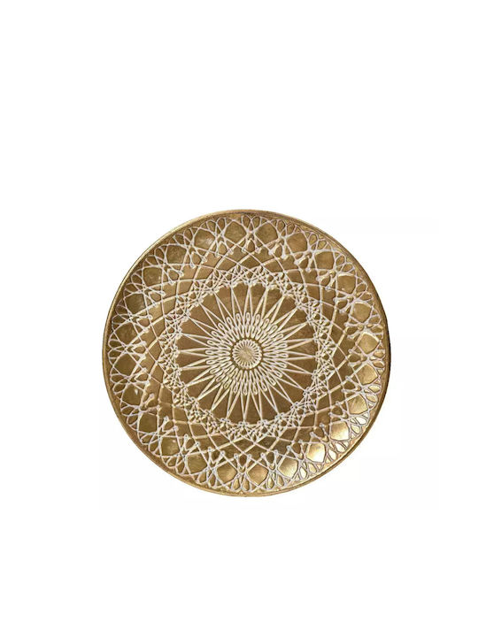 Platou Metalic Auriu Antic Embosat 38 Cm Beauty Home Platou Metalic Auriu Antic Embosat 38 Cm Beauty Home