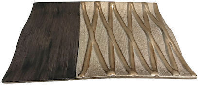 Square Ceramic Decorative Platter Kleopatra Beige 31x22cm Square Ceramic Decorative Platter Kleopatra Beige 31x22cm