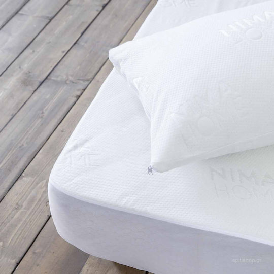 Nima Protective Cover Double Waterproof with Skirt Jacquard White 150x200+30cm
