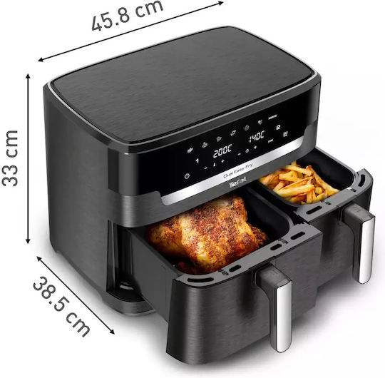 Tefal Easy Fry Friteuză cu aer cu Coș Detașabil Dublu 11lt Gri