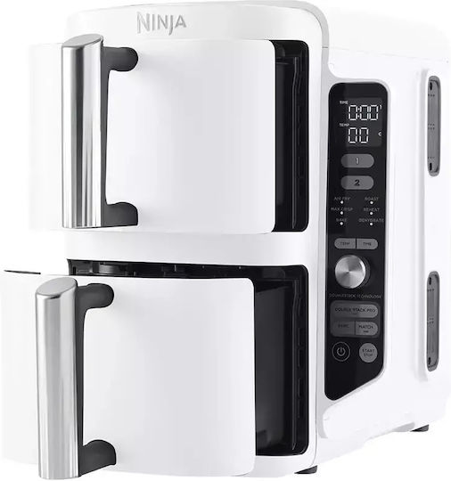 Ninja Double Stack XL Air Fryer with Double Detachable Bucket 9.5lt White