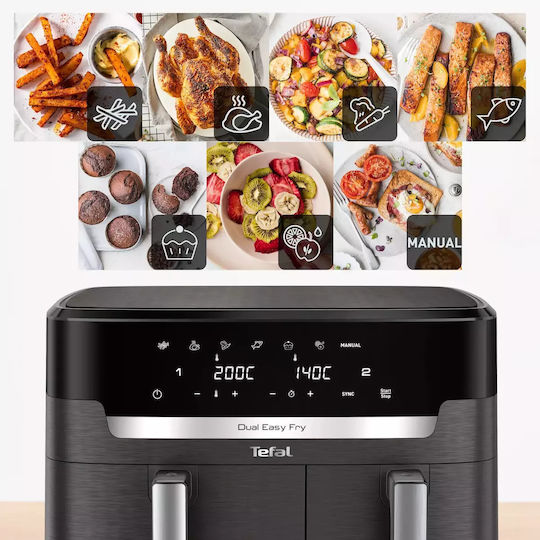 Tefal Easy Fry Friteuză cu aer cu Coș Detașabil Dublu 11lt Gri