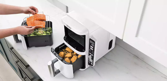 Ninja Double Stack XL Air Fryer with Double Detachable Bucket 9.5lt White