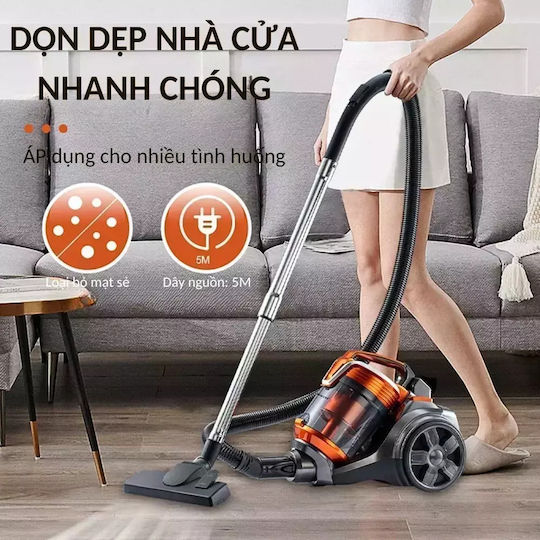 Sokany SK-13004 Ηλεκτρική Σκούπα 3600W με Κάδο 3.5lt Πορτοκαλί
