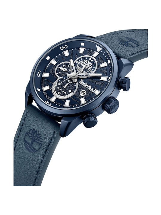 Timberland Henniker II Men's Watch 46mm Battery with Blue Leather Strap