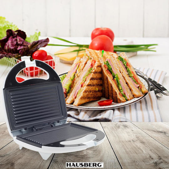 Hausberg HB-3522AB Sandwich Maker for for 2 Sandwiches Sandwiches 1200W White