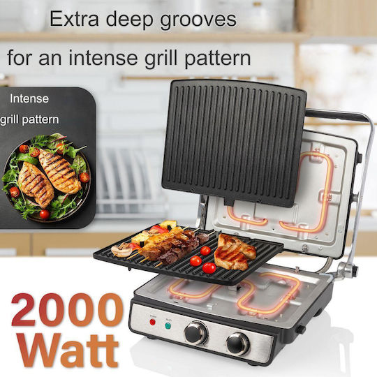 Profi Cook Sandwich Maker pentru for 2 Sandwiches Sandvișuri 2000W Inox
