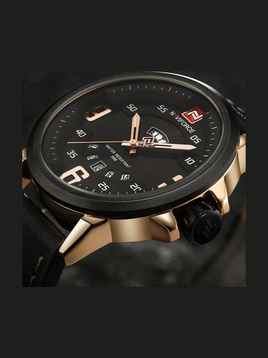 Naviforce Ceas Barbati 24mm Baterie cu Curea din Piele Maro