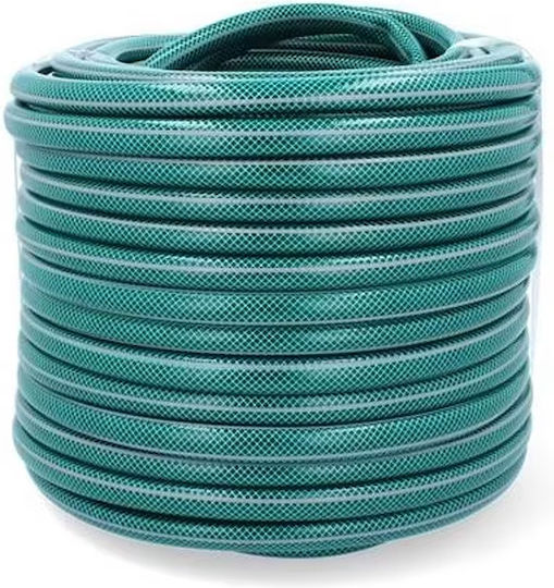 Furtun de grădină premium ranforsat, diametru 3/4", 20 m, protecție UV, presiune 8 bari, 4 straturi, verde