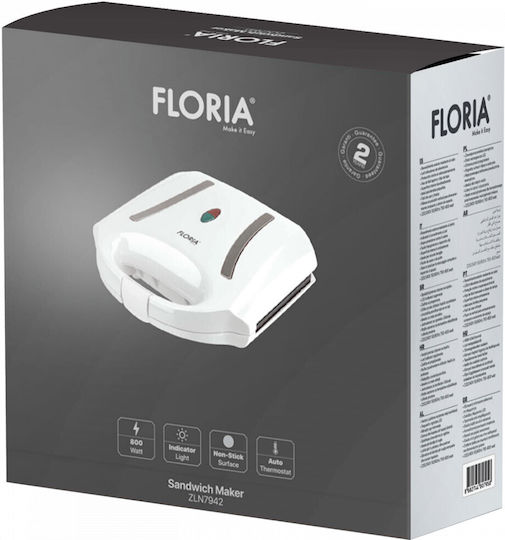 Zilan Сандвич тостер за 2 Сандвичи 800W Бял