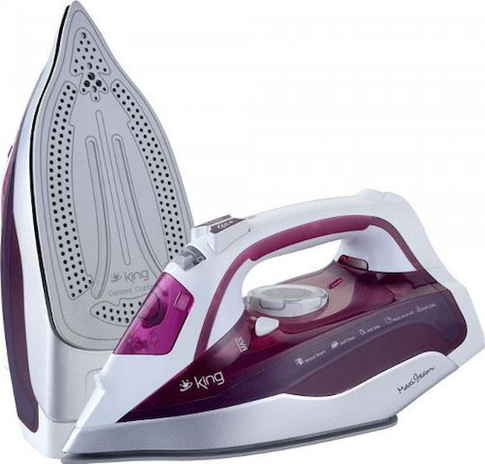 King P 733 Maxisteam Steam Iron 2600W with Ceramic Plate and Continuous Steam Supply 50g/min