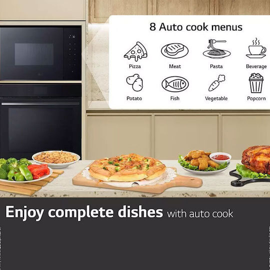 LG Εντοιχιζόμενος Φούρνος Μικροκυμάτων με Grill 25lt Μαύρος