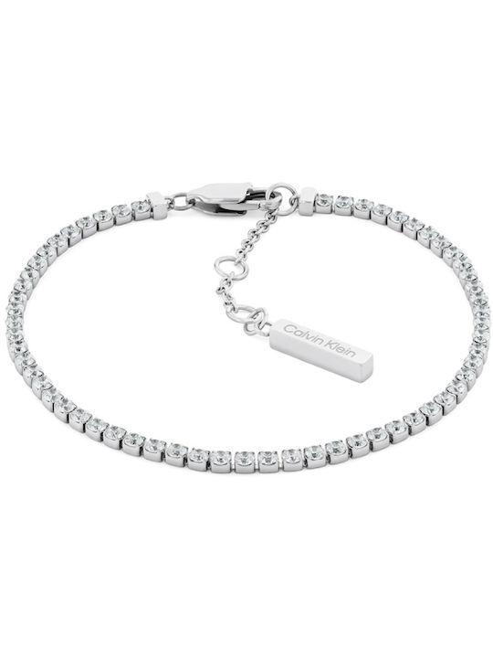 Calvin Klein Γυναικείο Σετ Βραχιόλια από Ατσάλι με Ζιργκόν 17cm