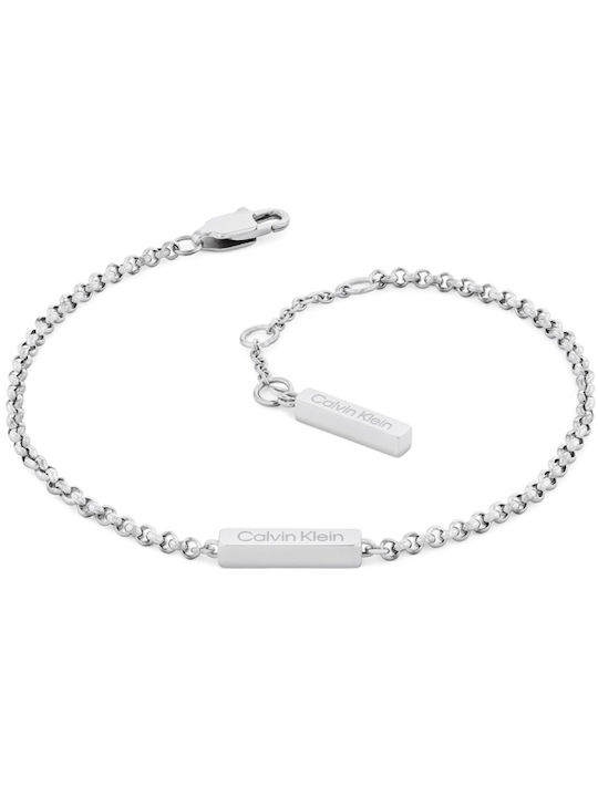 Calvin Klein Γυναικείο Σετ Βραχιόλια από Ατσάλι με Ζιργκόν 17cm