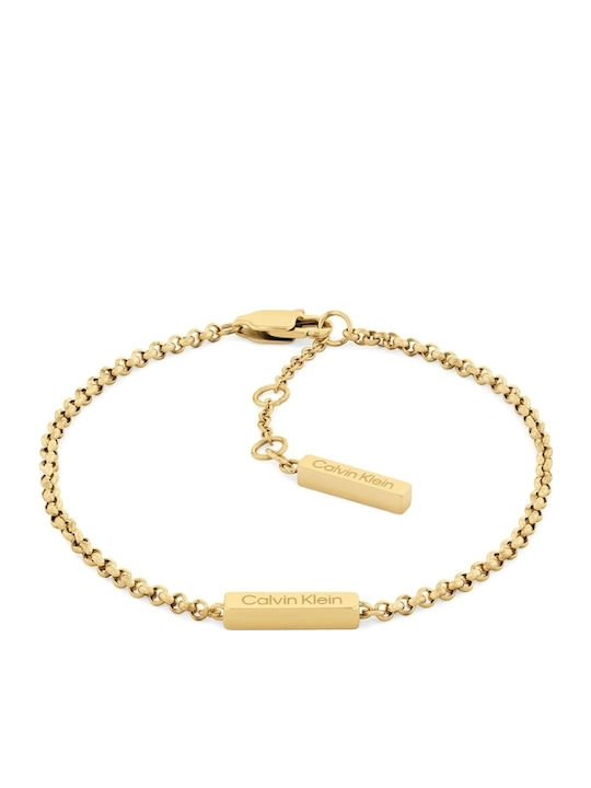 Calvin Klein Women's Set Bracelets Made of Gold Plated Steel with Zircon 17cm