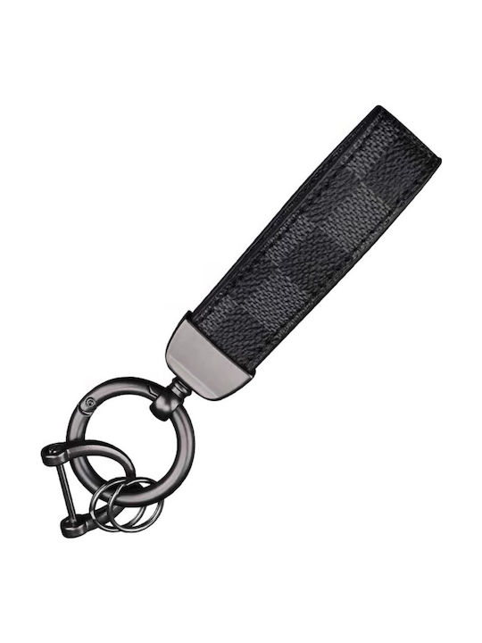 Leather Zinc-plated Steel Keychain Luvlu 360-degree Rotation Anti-loss D-ring 2 Small Rings Screwdriver Men Women Black Leather Zinc-plated Steel Keychain Luvlu 360-degree Rotation Anti-loss D-ring 2 Small Rings Screwdriver Men Women Black