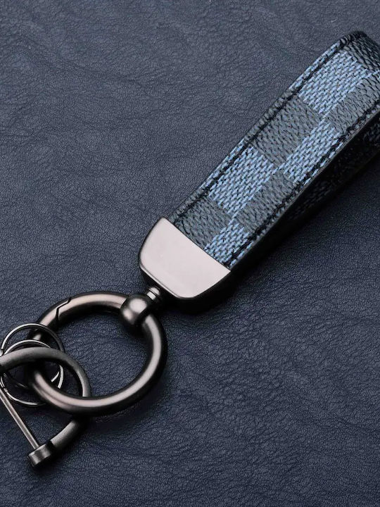 Breloc din piele și oțel zincat Luvlu, rotație 360 de grade, anti-pierdere, inel D, 2 inele mici, șurubelniță, pentru bărbați și femei, maro