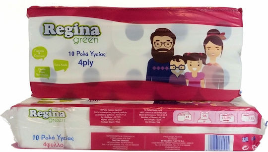 Regina Green Χαρτί Υγείας 10 Ρολά 4 Φύλλων (96gr/Ρολό)