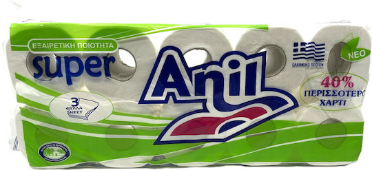 Anil Super Χαρτί Υγείας 10 Ρολά 3 Φύλλων (125gr/Ρολό)