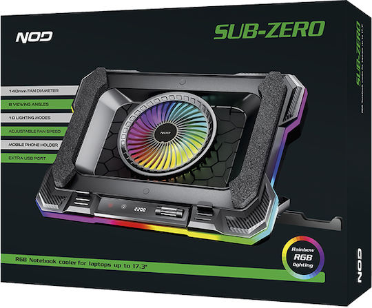 NOD Sub-zero Cooling Pad for Laptop up to 17.3" with 1 Fan and Lighting
