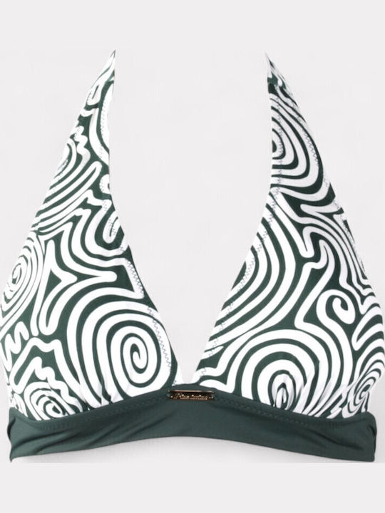 Set Bikini mit Abnehmbarer Verstärkung Grün-Beige