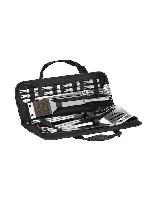 20-piece Stainless Steel Bbq Accessory Set Including Brush Carrying Case