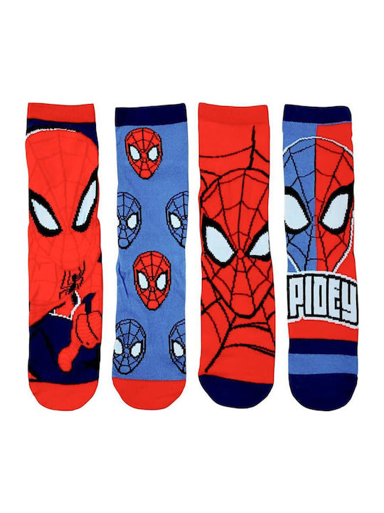 Disney Kids' Socks Spiderman Colorful 4 Pairs