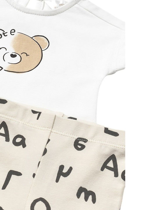 Kids' Set with Leggings Summer 2pcs Ceramic Love & Cute