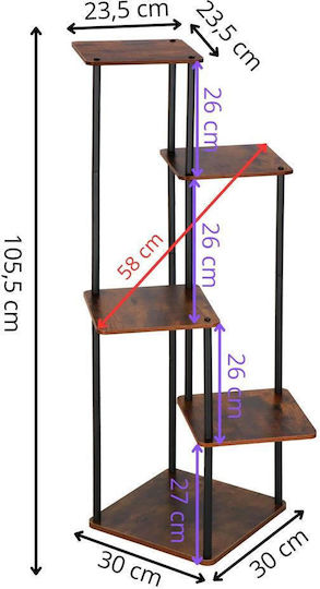Pot Stand Metal Black 106cmx58cmcm.