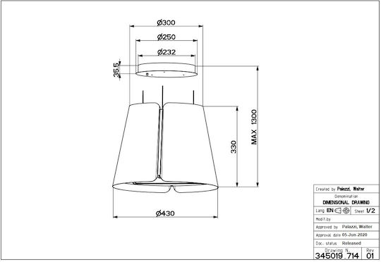 Faber Beat BK Island Vent Hood 45cm Black