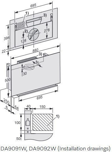Miele DA 9092 W Ventilation Mechanism 88cm Black