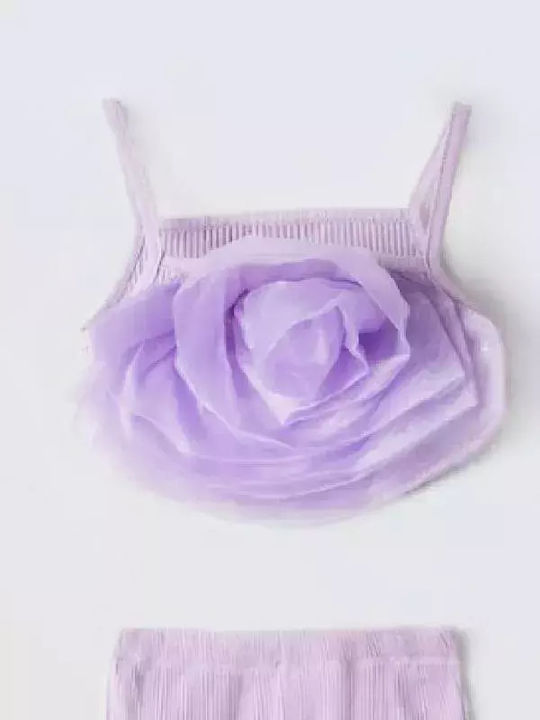 Kinder-Set mit Leggings Sommer 2Stück Lilac