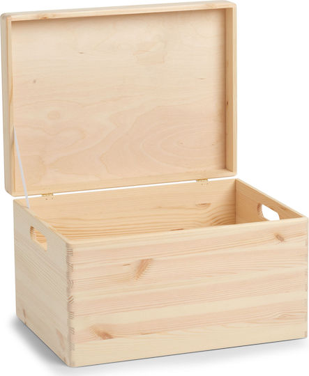 Hölzernes Aufbewahrungsbox mit Deckel Beige 40x30x23cm 1Stück