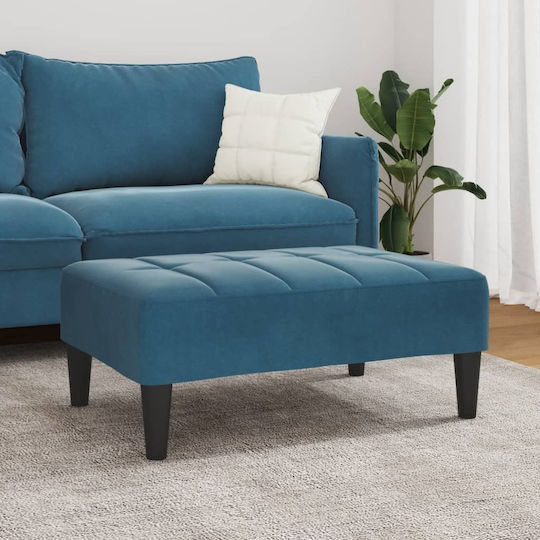 Stool Footstool Upholstered with Velvet Blue 77x55x31cm