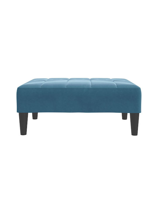 Stool Footstool Upholstered with Velvet Blue 77x55x31cm