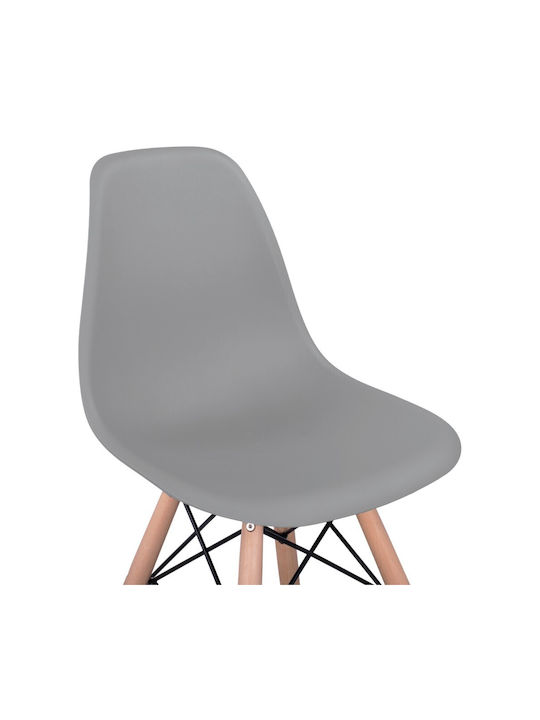 Hocker Bar mit Rückenlehne aus Polypropylen Renata Gray 4Stück 58x56x107cm