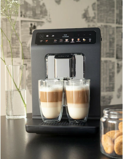Krups Evidence One Αυτόματη Μηχανή Espresso 1450W Πίεσης 15bar με Μύλο Άλεσης Γκρι EA895E10