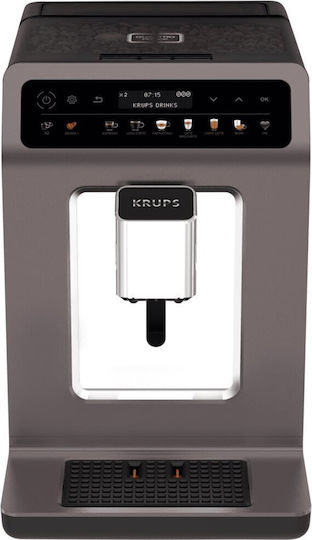 Krups Evidence One Αυτόματη Μηχανή Espresso 1450W Πίεσης 15bar με Μύλο Άλεσης Γκρι EA895E10