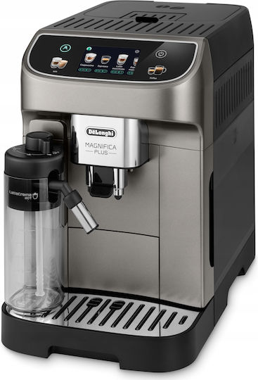 De'Longhi Magnifica Plus Automatic Espresso Coffee Machine 1450W Pressure 15bar for Cappuccino with Grinder Grey ECAM 320.70