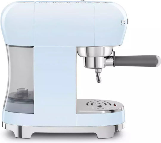 Smeg Μηχανή Espresso 1350W Πίεσης 15bar Γαλάζια ECF02PBEU