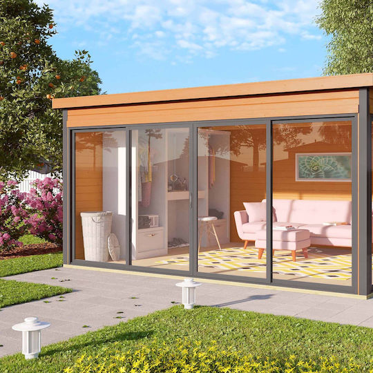 Wooden Home Ioli Beige with Air Vents L4.18xW3.22xH2.39m