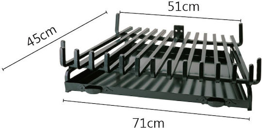 Zogometal Metallic Fireplace Grate with Ashtray 71x45cm