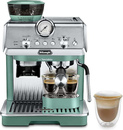 De'Longhi La Specialista Arte Automatic Espresso Coffee Machine 1300W Pressure 15bar with Grinder Green EC9155.GR