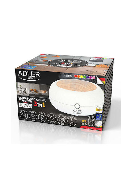 Adler LED Aromatherapie-Diffusor Ultraschall Weiß 70ml
