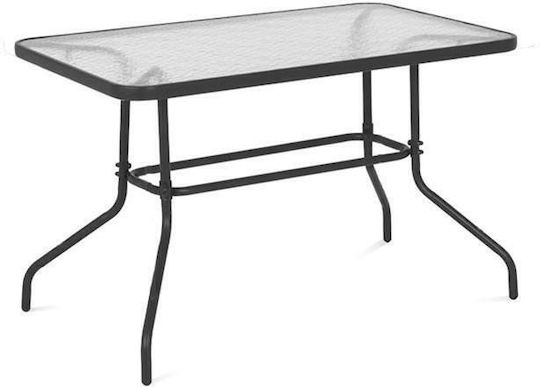Маса Стабилна Метален със Стъклена Повърхност Carlos Сив 110x60x70бр