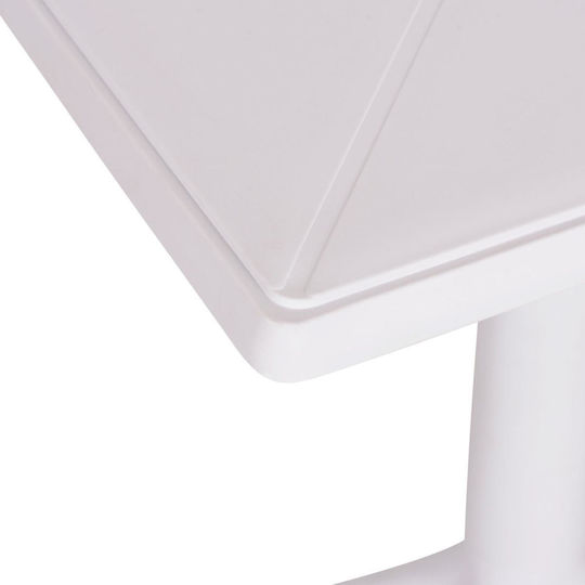 Terrin Sitting Room Outdoor Foldable Polypropylene Table White 60.5x60.5x76.5cm