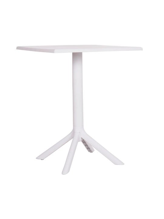 Tisch Zusammenklappbar Terrin White 60.5x60.5x76.5cm