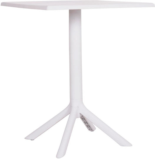 Terrin Sitting Room Outdoor Foldable Polypropylene Table White 60.5x60.5x76.5cm